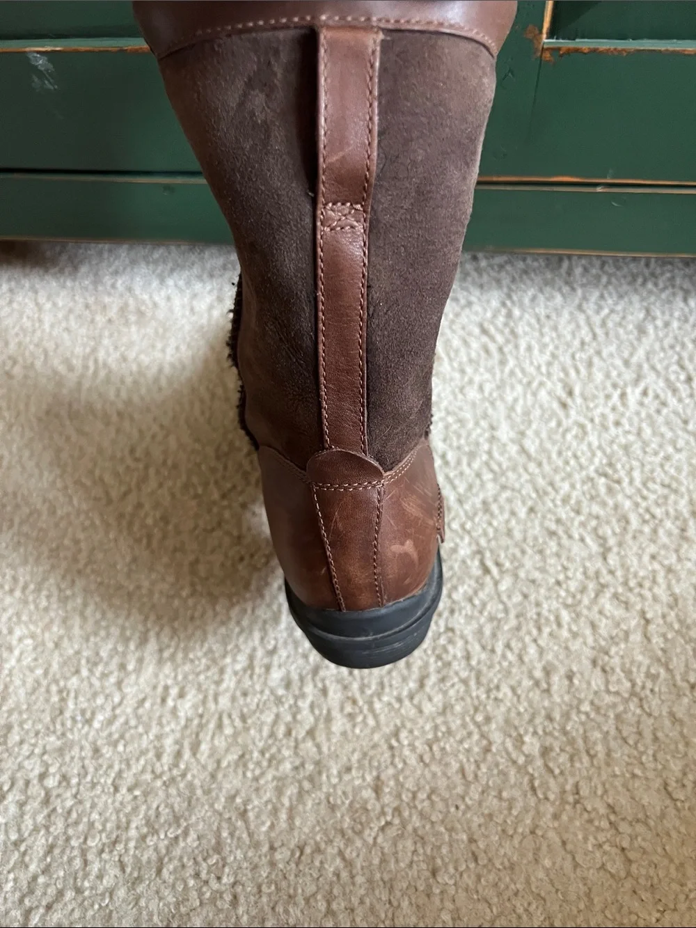 UGG Brown Leather & Suede Women's Winter Pull-On Boots